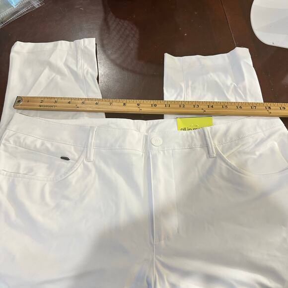 All In Motion Golf Pants Mens 38x32 White Slim Fit Stretch Wrinkle Resistant NEW - Picture 13 of 16